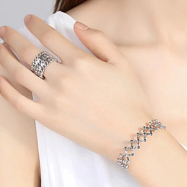 Anillo y Pulsera Diana-Plata