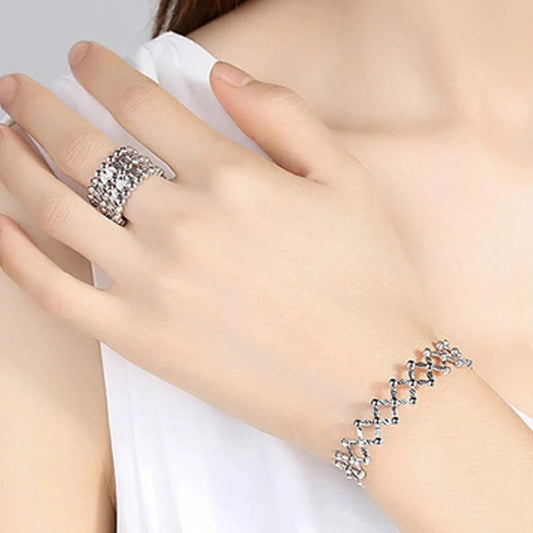 Anillo y Pulsera Diana-Plata