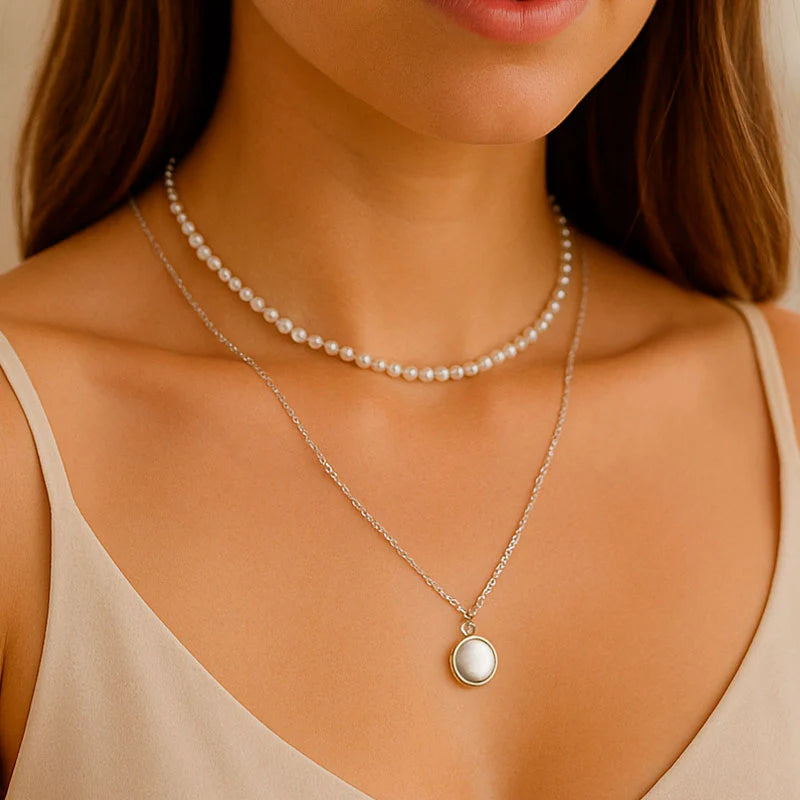 Collar Alejandra-Plateado